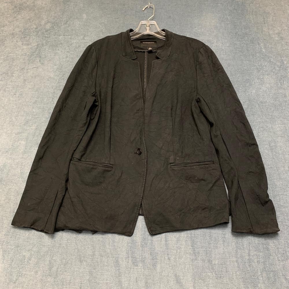 Banana Republic Jacket Womens 10 Black Merino Slim Fit Streetwear Button Front